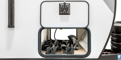 2026 Venture RV SportTrek Stinger STS222VUD Travel Trailer Exterior Front Storage