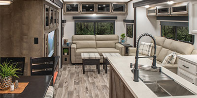 2024 Venture RV SportTrek Touring Edition STTF353VIK Fifth Wheel Living Room