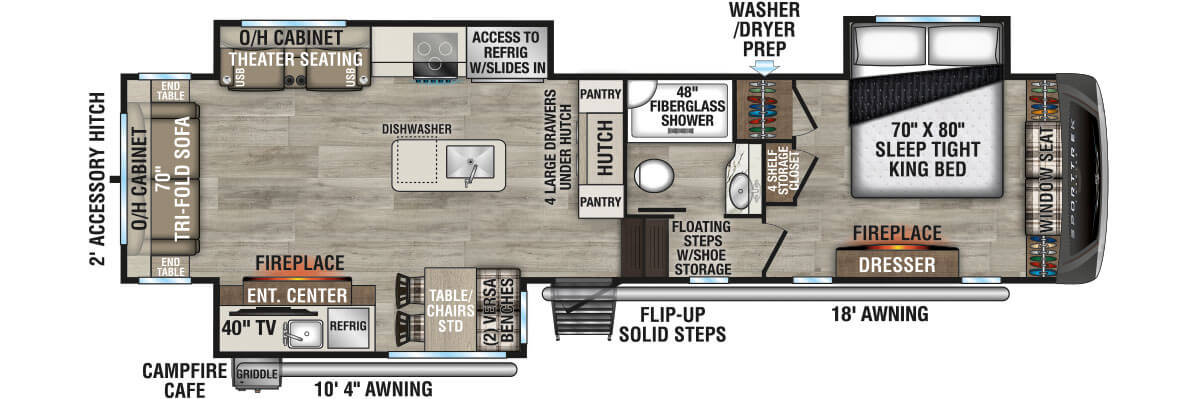 2025 Venture RV SportTrek Touring Edition STTF353VIK Fifth Wheel Floorplan
