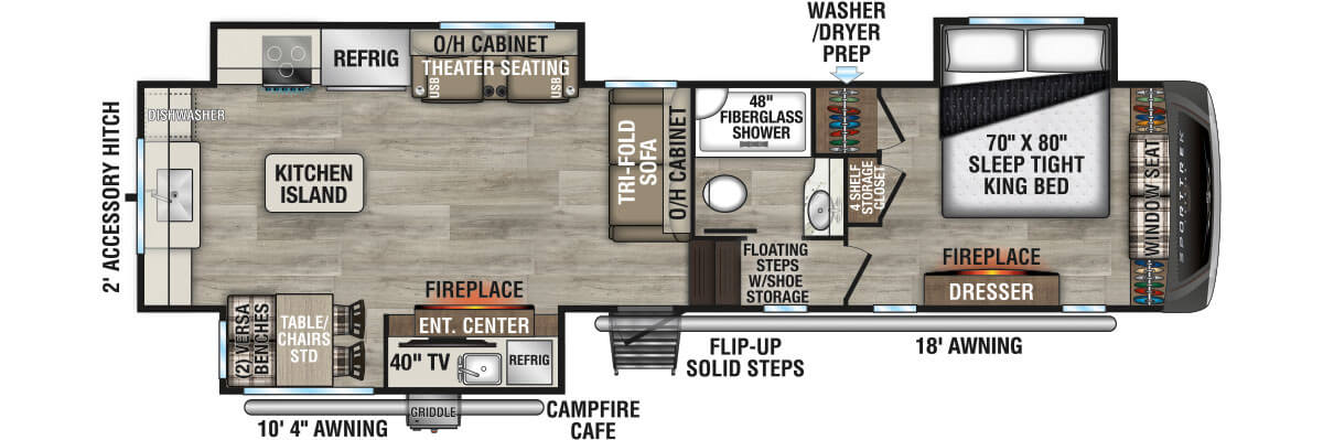 2025 Venture RV SportTrek Touring Edition STTF353VRK Fifth Wheel Floorplan