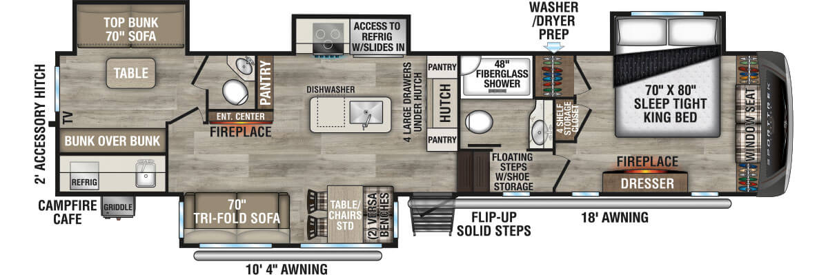 2025 Venture RV SportTrek Touring Edition STTF354VBH Fifth Wheel Floorplan