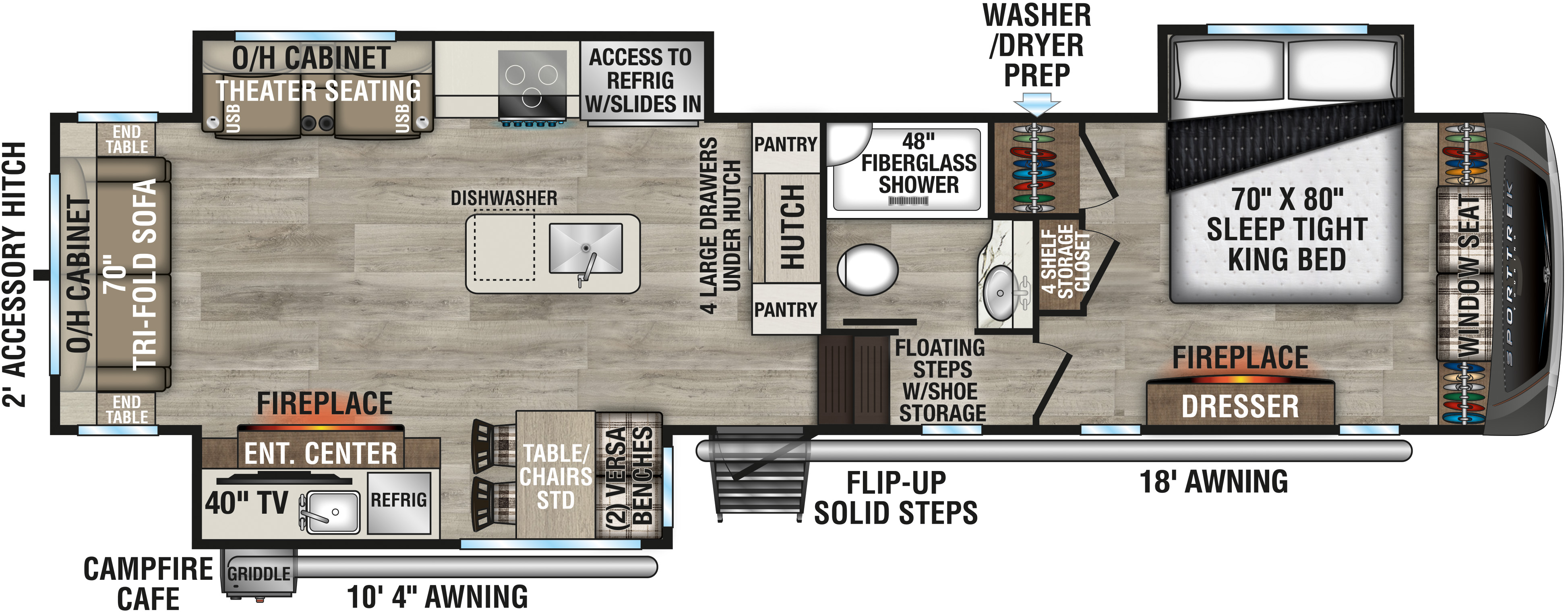 2025 Venture RV SportTrek Touring Edition STTF353VIK Fifth Wheel Floorplan