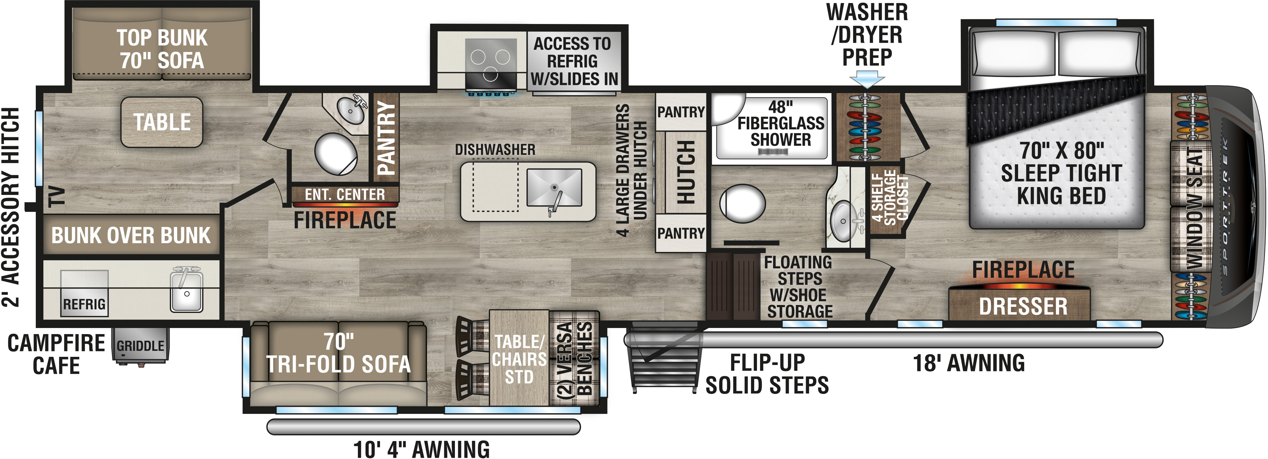 2025 Venture RV SportTrek Touring Edition STTF354VBH Fifth Wheel Floorplan