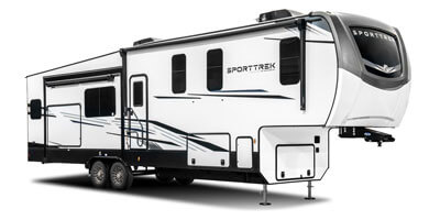 2025 Venture RV SportTrek Touring Edition STTF353VIK Fifth Wheel Exterior Front 3-4 Door Side