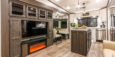 2025 Venture RV SportTrek Touring Edition STTF353VRK Fifth Wheel Living Room 2