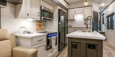 2025 Venture RV SportTrek Touring Edition STTF363VFR Fifth Wheel Kitchen