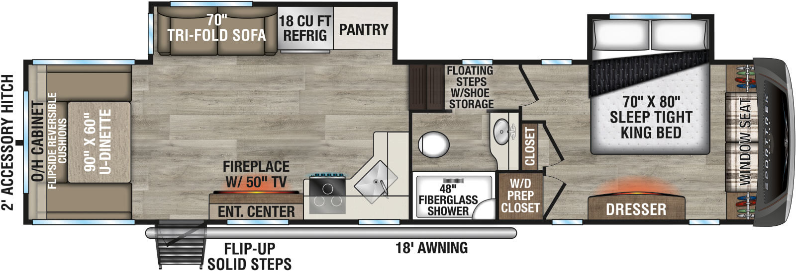 2026 Venture RV SportTrek Touring Edition STTF352VRD Fifth Wheel Floorplan