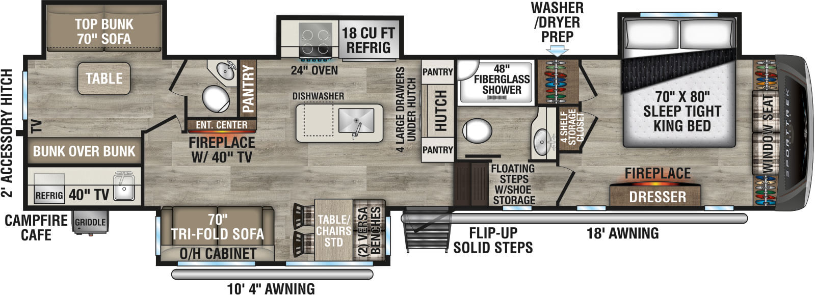 2026 Venture RV SportTrek Touring Edition STTF354VBH Fifth Wheel Floorplan