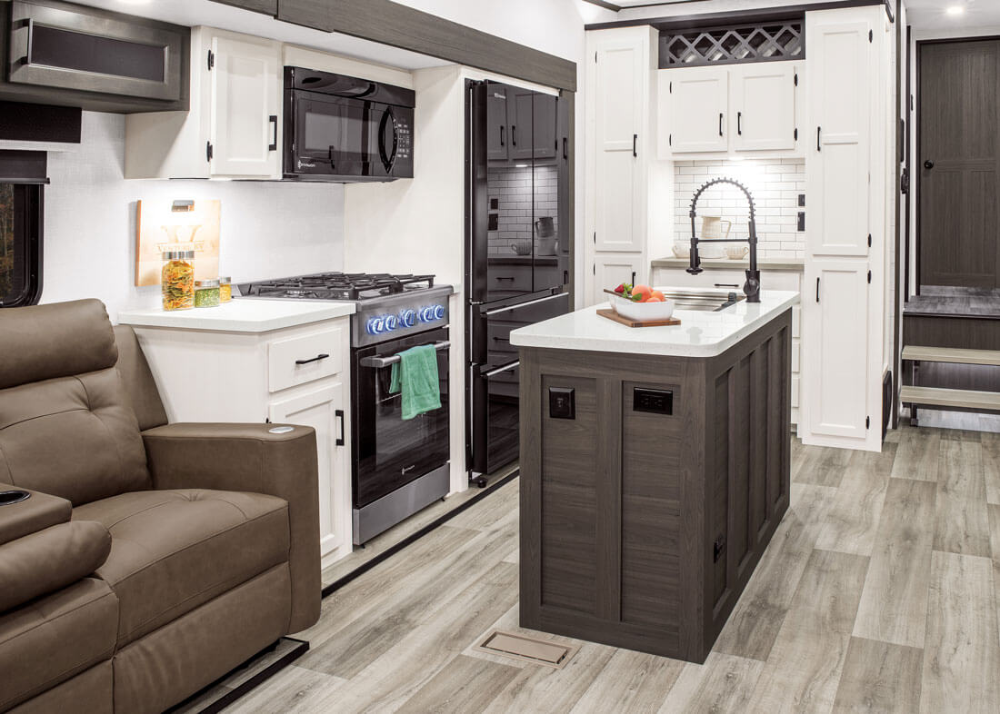 2026 Venture RV SportTrek Touring Edition STTF353VIK Luxury Fifth Wheel Kitchen