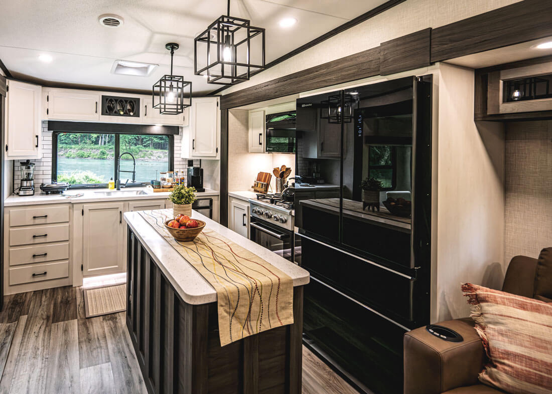 2026 Venture RV SportTrek Touring Edition STTF353VRK Luxury Fifth Wheel Kitchen