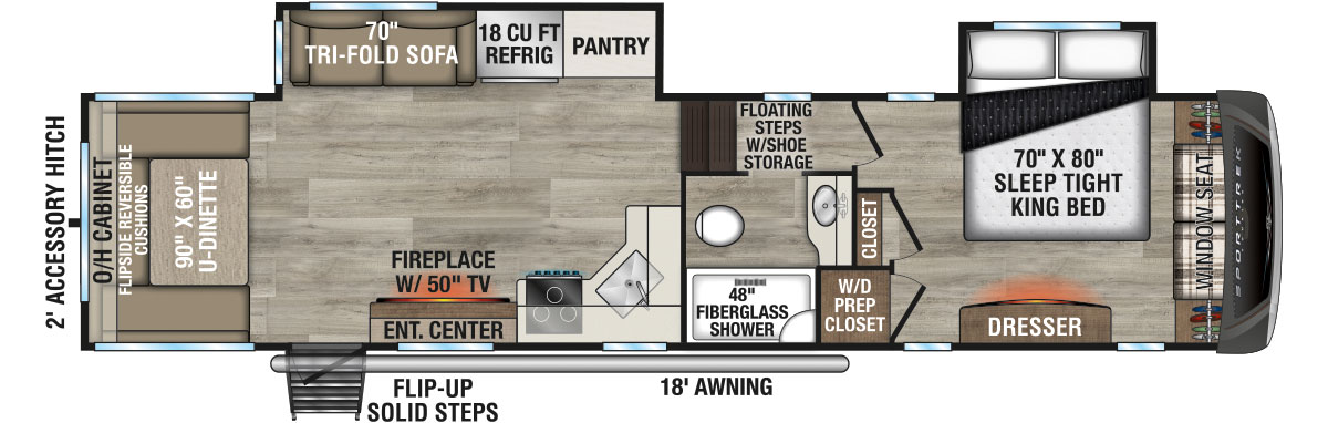 2026 Venture RV SportTrek Touring Edition STTF352VRD Fifth Wheel Floorplan