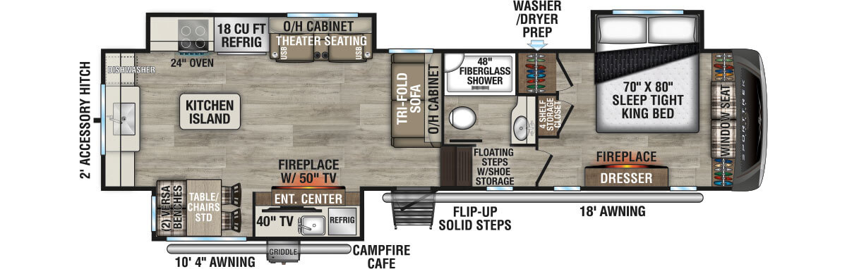 2026 Venture RV SportTrek Touring Edition STTF353VRK Fifth Wheel Floorplan