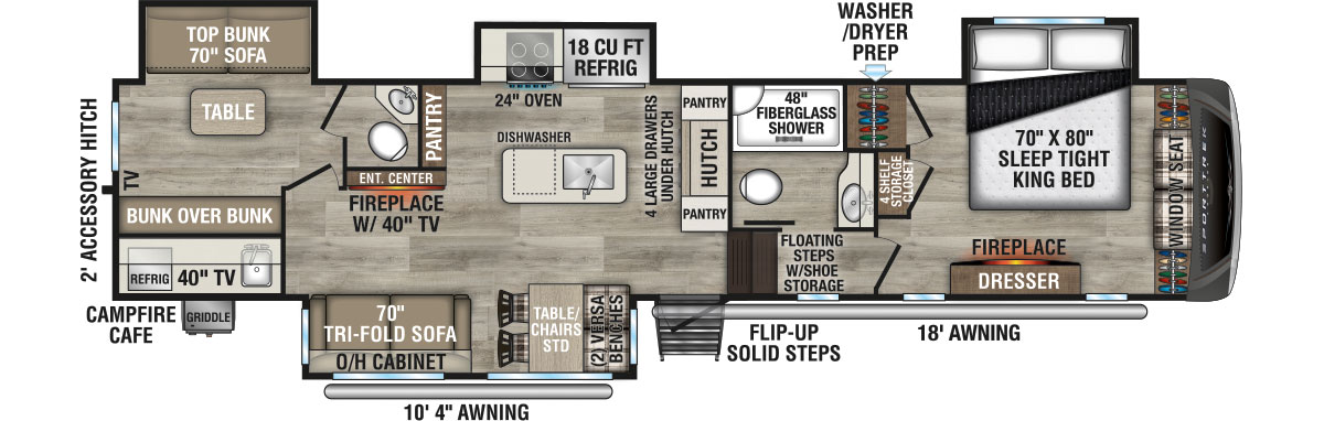 2026 Venture RV SportTrek Touring Edition STTF354VBH Fifth Wheel Floorplan