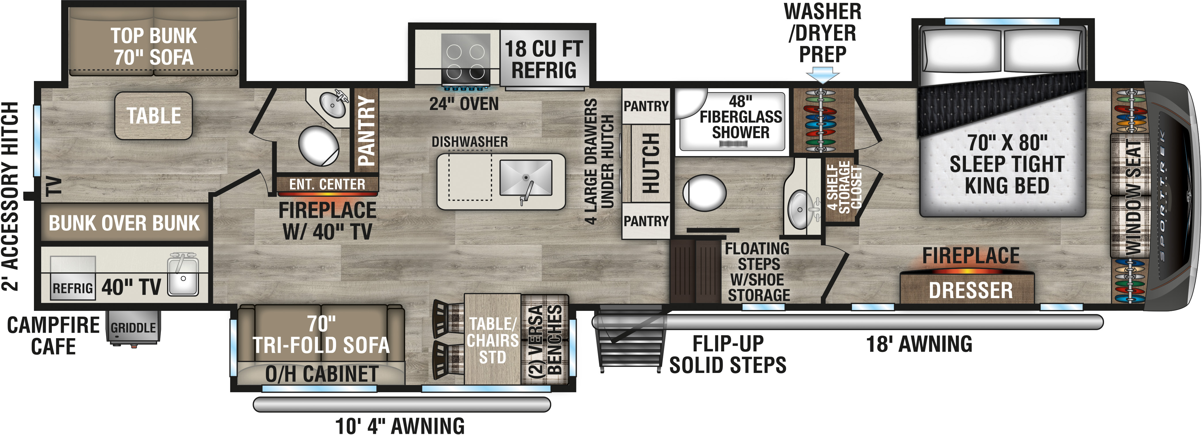 2026 Venture RV SportTrek Touring Edition STTF354VBH Fifth Wheel Floorplan