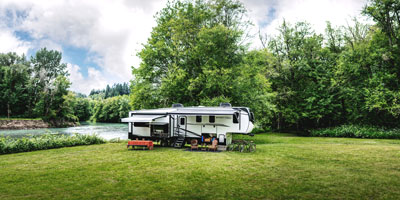 2026 Venture RV SportTrek Touring Edition STTF353VRK Fifth Wheel Exterior 0157 Pano