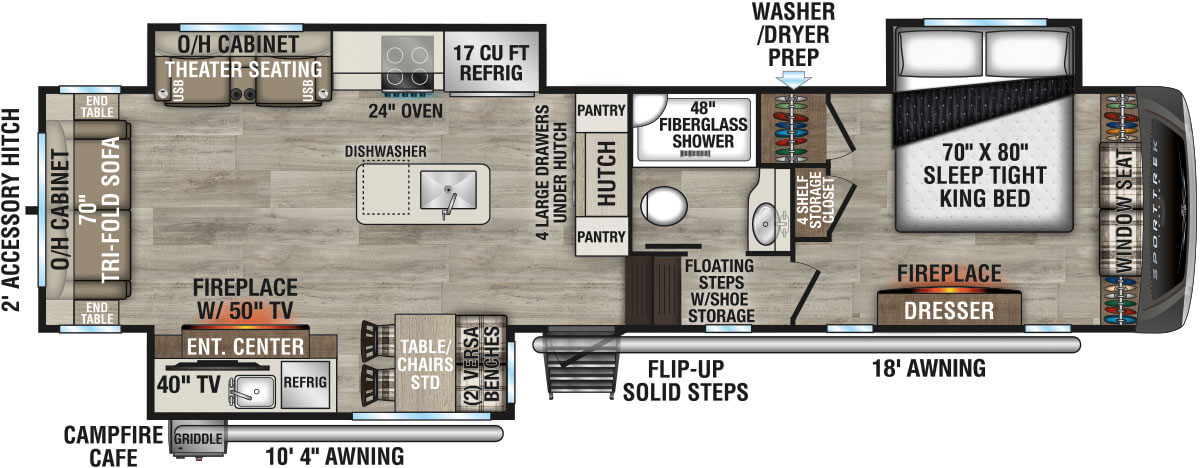 2027 Venture RV SportTrek Touring Edition STTF353VIK Fifth Wheel Floorplan
