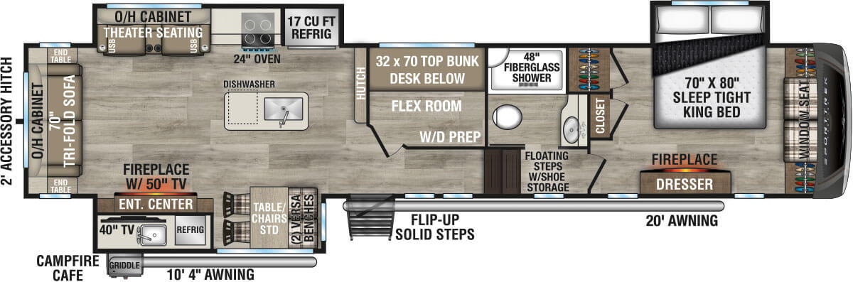 2027 Venture RV SportTrek Touring Edition STTF363VFR Fifth Wheel Floorplan