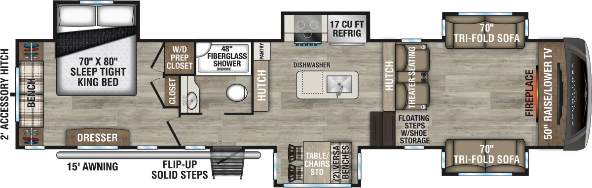 2027 Venture RV SportTrek Touring Edition STTF365VFL Fifth Wheel Floorplan
