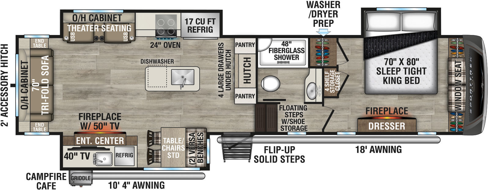 2027 Venture RV SportTrek Touring Edition STTF353VIK Fifth Wheel Floorplan