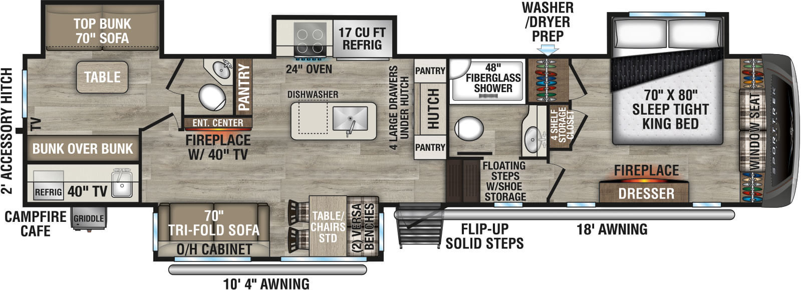 2027 Venture RV SportTrek Touring Edition STTF354VBH Fifth Wheel Floorplan