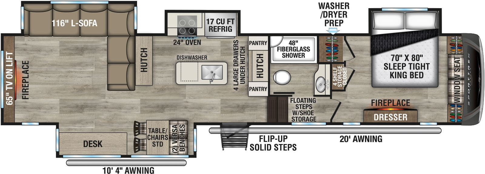 2027 Venture RV SportTrek Touring Edition STTF364VRE Fifth Wheel Floorplan