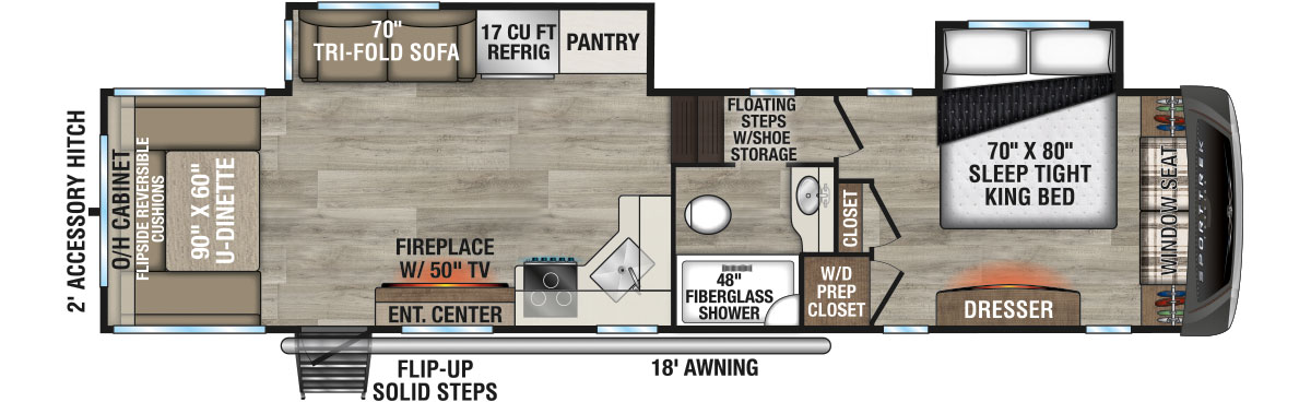 2026 Venture RV SportTrek Touring Edition STTF352VRD Fifth Wheel Floorplan