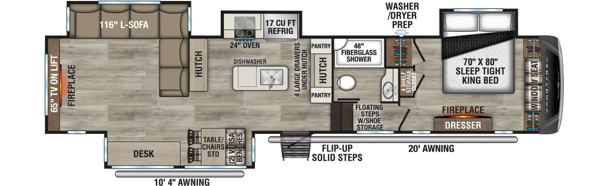 2026 Venture RV SportTrek Touring Edition STTF364VRE Fifth Wheel Floorplan