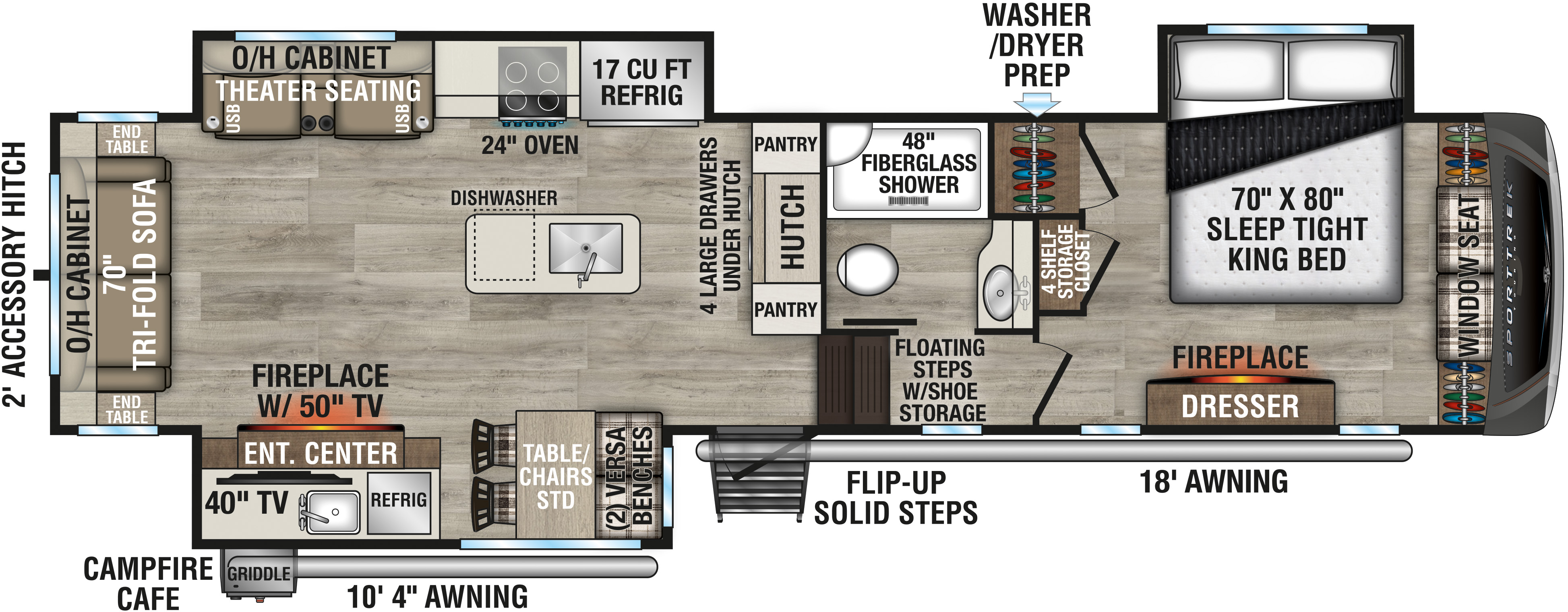 2027 Venture RV SportTrek Touring Edition STTF353VIK Fifth Wheel Floorplan
