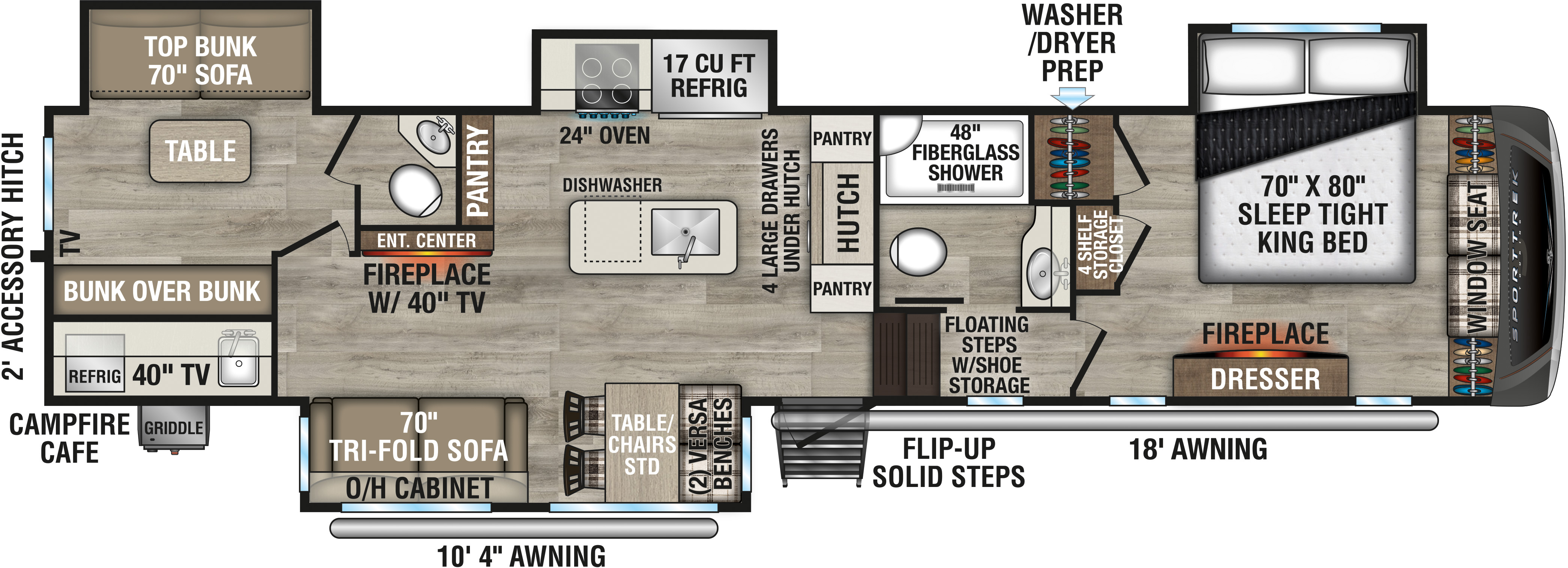 2027 Venture RV SportTrek Touring Edition STTF354VBH Fifth Wheel Floorplan