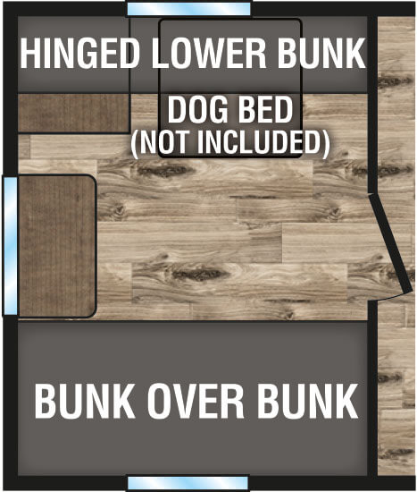 2023 Venture RV Travel Trailer Floorplan Hinged Lower Bunk Option