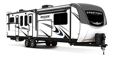 2023 Venture RV SportTrek Touring Edition STT333VFK Travel Trailer Exterior Front 3-4 Door Side