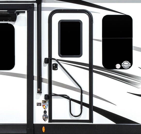 2024 Venture RV SportTrek Touring Edition STT343VIB Travel Trailer Entry Door with Clearview Window