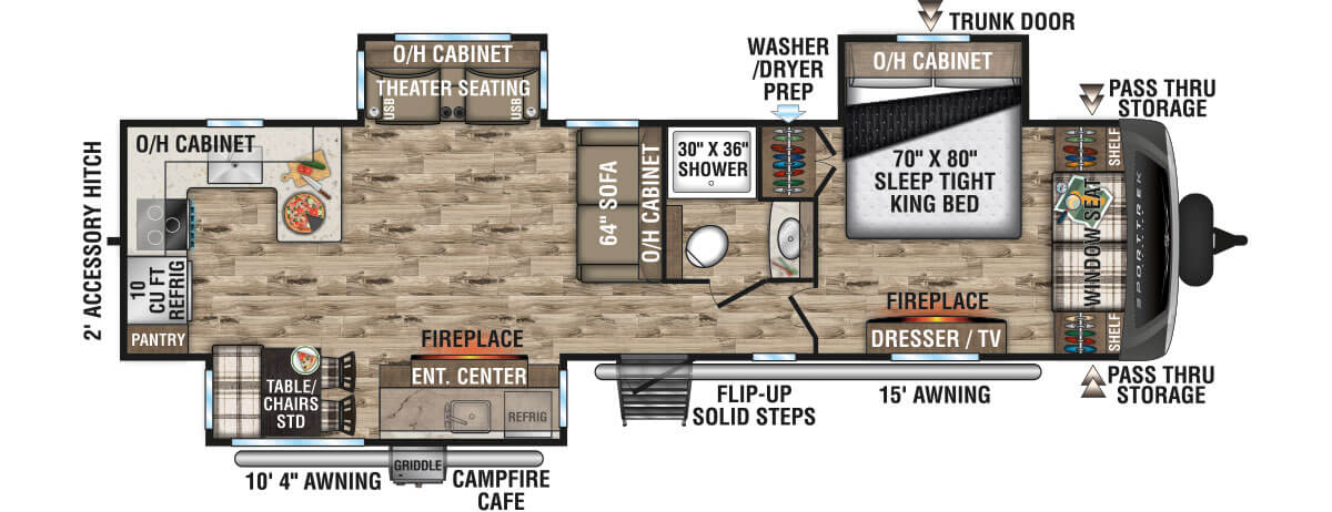 2024 Venture RV SportTrek Touring Edition STT336VRK Travel Trailer Floorplan