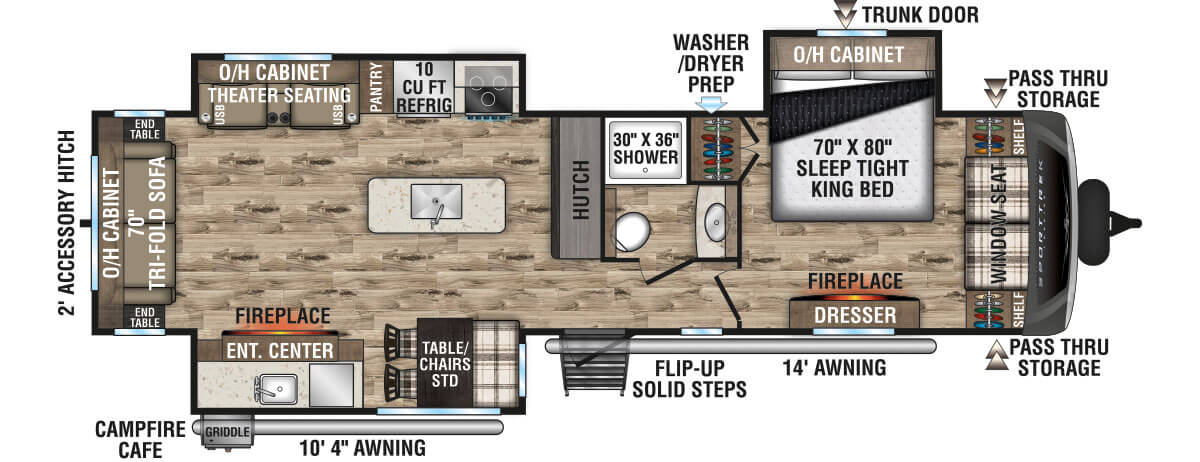 2024 Venture RV SportTrek Touring Edition STT343VIK Travel Trailer Floorplan