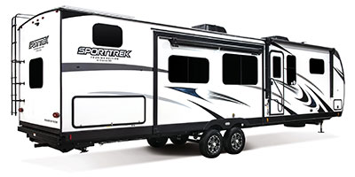 2024 Venture RV SportTrek Touring Edition STT343VIB Travel Trailer Exterior Rear 3-4 Door Side