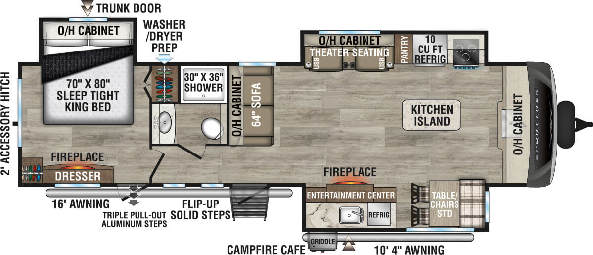 2025 Venture RV SportTrek Touring Edition STT333VFK Travel Trailer Floorplan