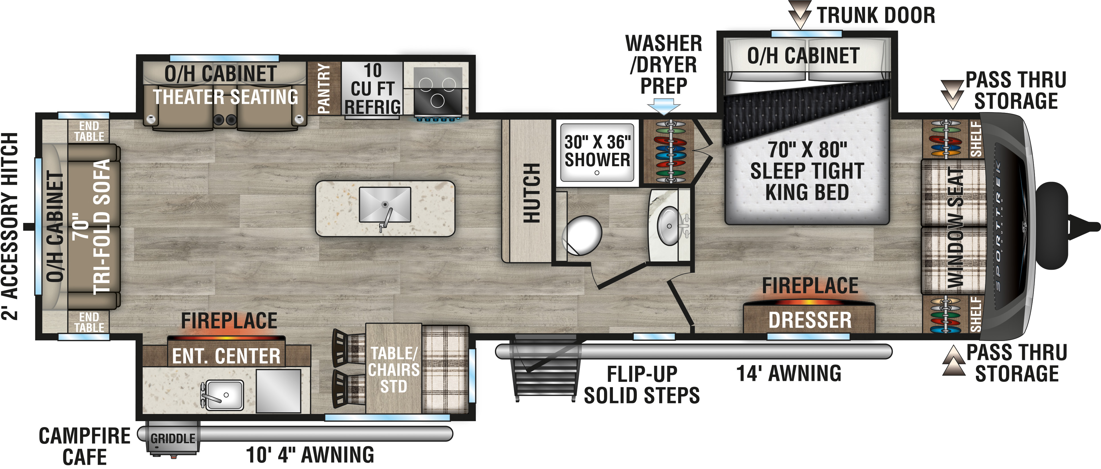2025 Venture RV SportTrek Touring Edition STT343VIK Travel Trailer Floorplan