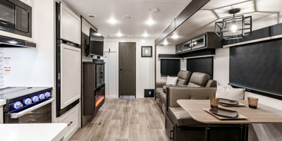 2025 Venture RV SportTrek Touring Edition STT292VRB Travel Trailer Front to Back Kitchen and Living Room