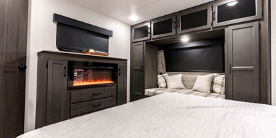 2025 Venture RV SportTrek Touring Edition STT292VRB Travel Trailer Master Bedroom Dresser, Nook, Electric Fireplace and Hidden Storage