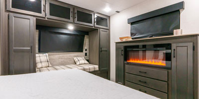 2025 Venture RV SportTrek Touring Edition STT343VIK Travel Trailer Bedroom Fireplace