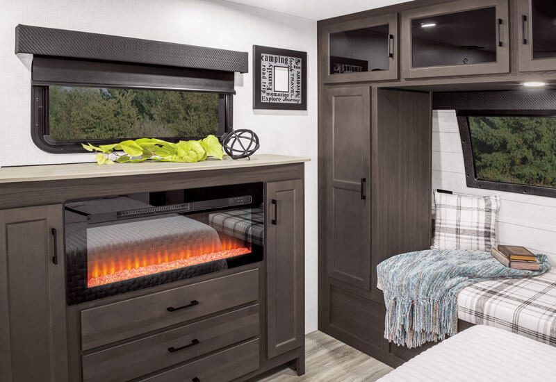 2026 Venture RV SportTrek Touring Edition STT272VRK Travel Trailer Bedroom Fireplace