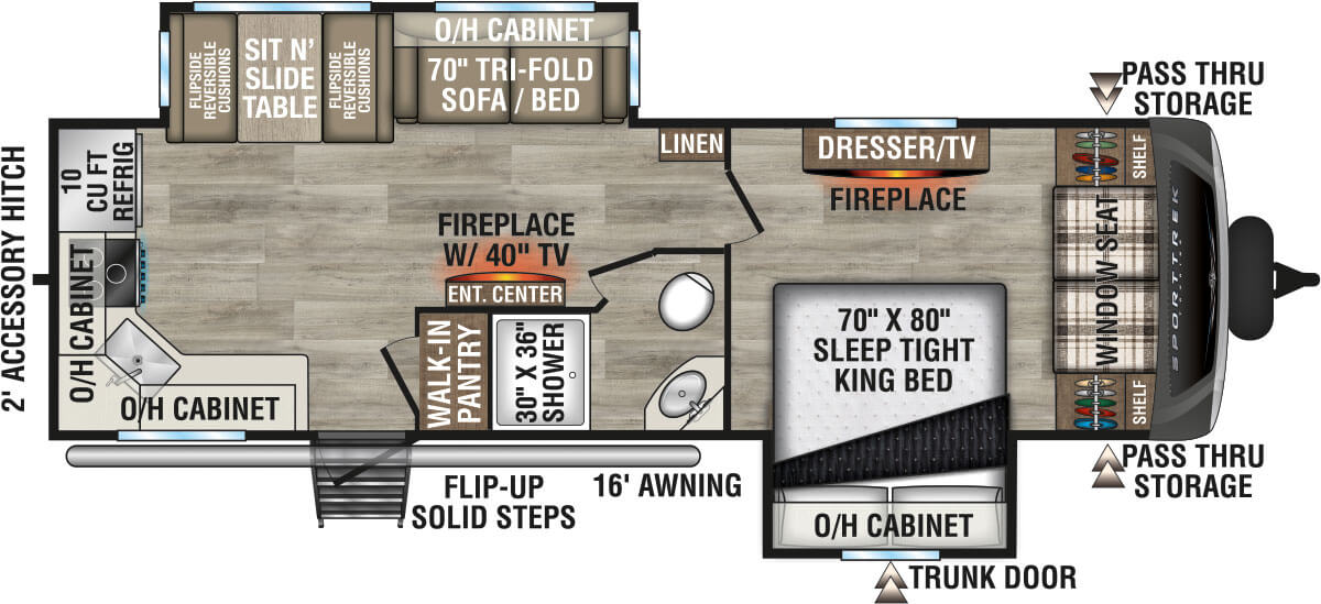 2026 Venture RV SportTrek Touring Edition STT272VRK Travel Trailer Floorplan