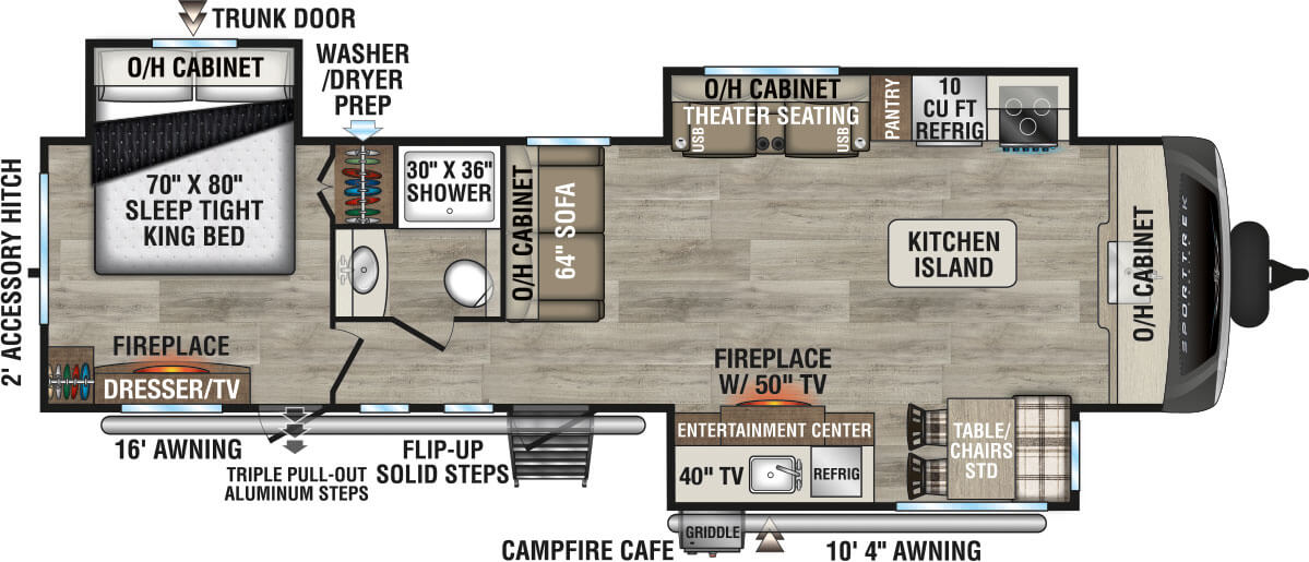 2026 Venture RV SportTrek Touring Edition STT333VFK Travel Trailer Floorplan