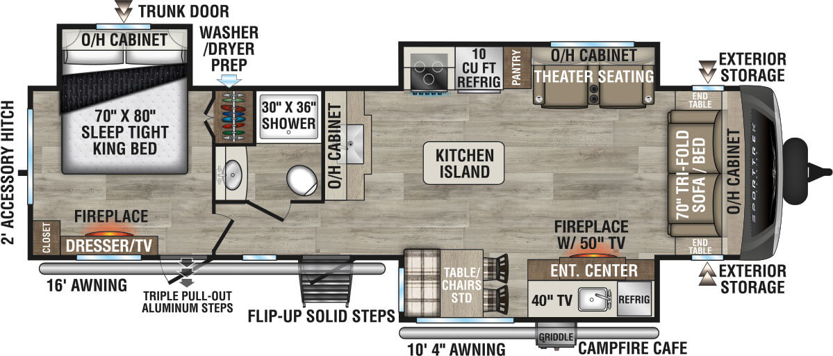 2026 Venture RV SportTrek Touring Edition STT333VMI Travel Trailer Floorplan
