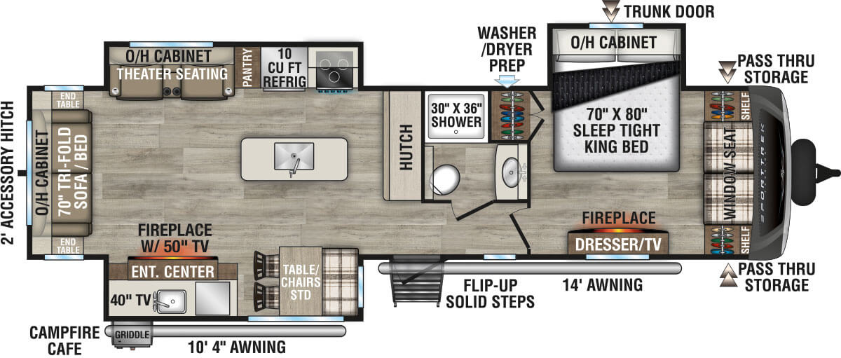 2026 Venture RV SportTrek Touring Edition STT343VIK Travel Trailer Floorplan