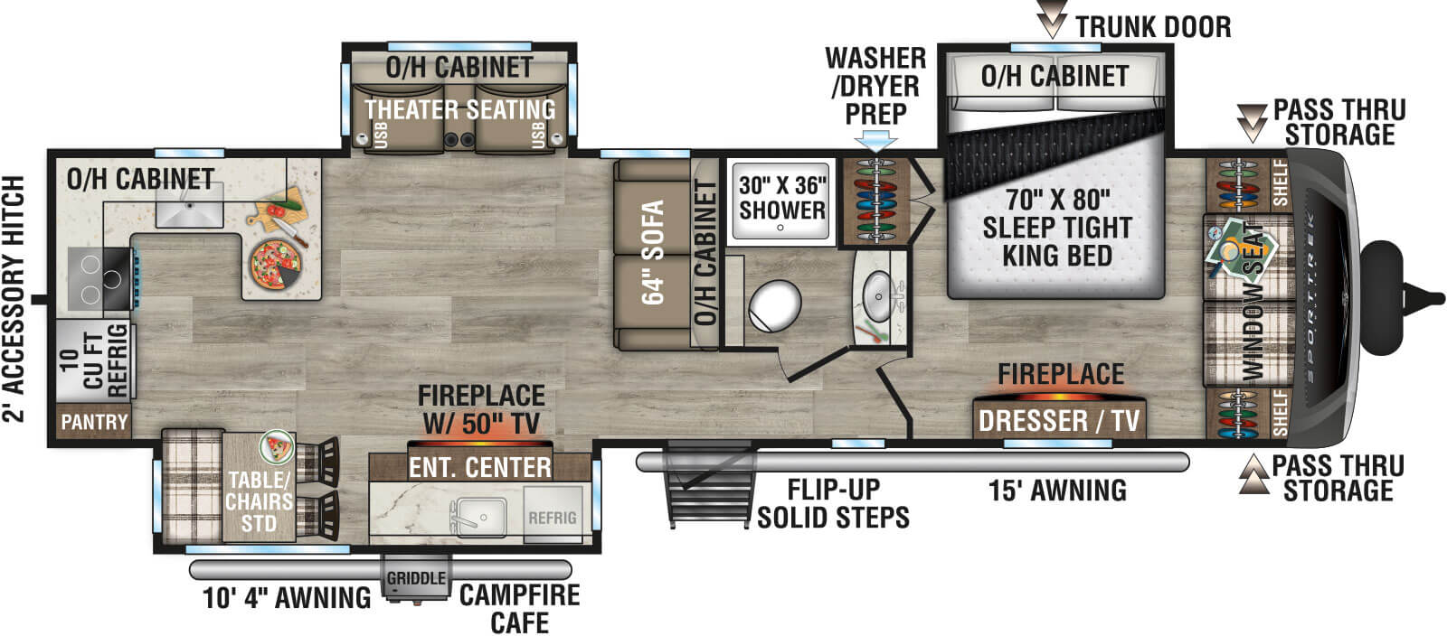 2026 Venture RV SportTrek Touring Edition STT336VRK Travel Trailer Floorplan