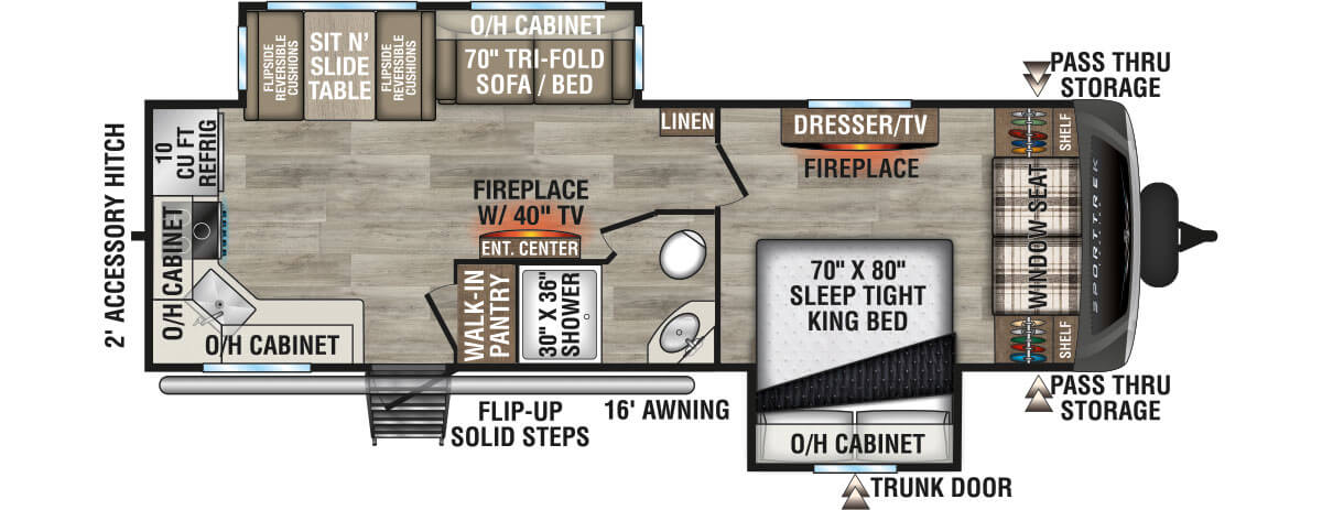 2026 Venture RV SportTrek Touring Edition STT272VRK Travel Trailer Floorplan