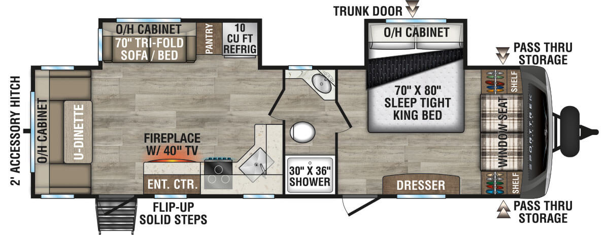 2026 Venture RV SportTrek Touring Edition STT302VRD Travel Trailer Floorplan