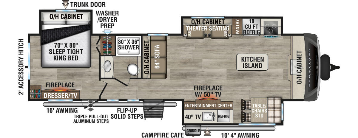 2026 Venture RV SportTrek Touring Edition STT333VFK Travel Trailer Floorplan