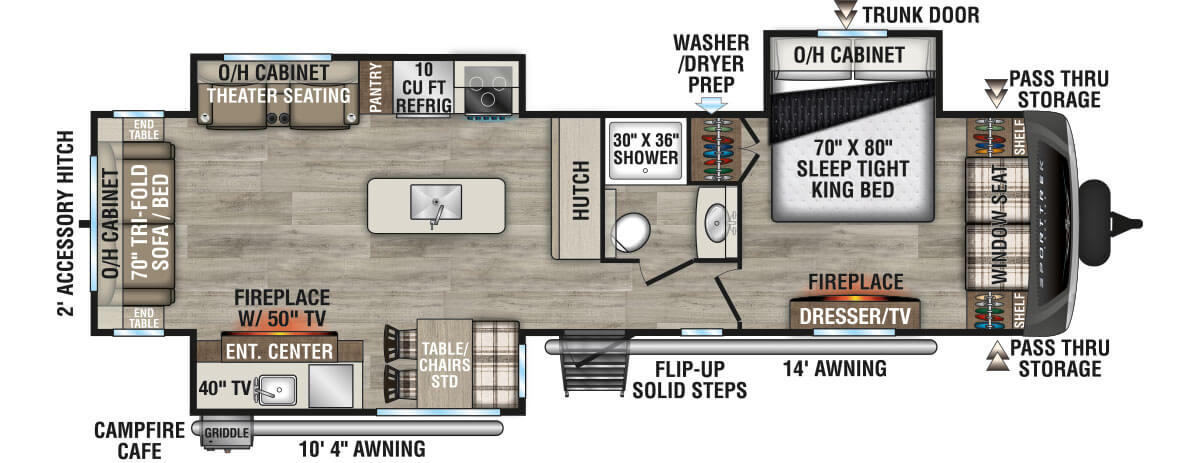 2026 Venture RV SportTrek Touring Edition STT343VIK Travel Trailer Floorplan